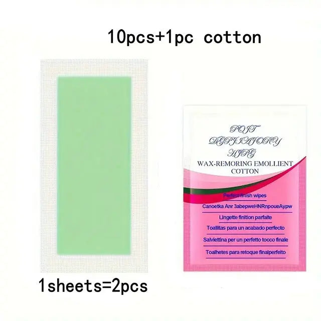 10/20/30/50 peças tiras depilatórias de cera para remoção de pelos, papel de cera fria, tiras de papel para rosto, pescoço, braço, perna, corpo, ferramentas de beleza ✨