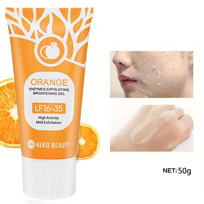 Gel esfoliante laranja 50g, esfoliação, morto, remoção, limpeza profunda, de longa duração, umidade limpa os poros, seguro para o corpo inteiro ✨🧡