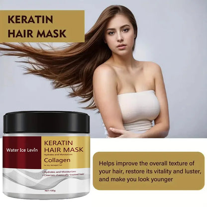 Máscara Capilar de Colagénio e Queratina com Hidratante e Condicionador para Controlo da Oleosidade, Suavidade, Suavidade, Reparação do Cabelo Danificado e Revitaliza o Fio.