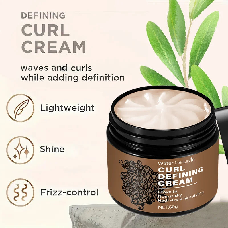 Creme definidor de cachos, nutritivo, anti-frizz, suaviza os cachos, realça os cachos, hidrata e dá brilho - produto modelador sem cor e sem sulfato ✨