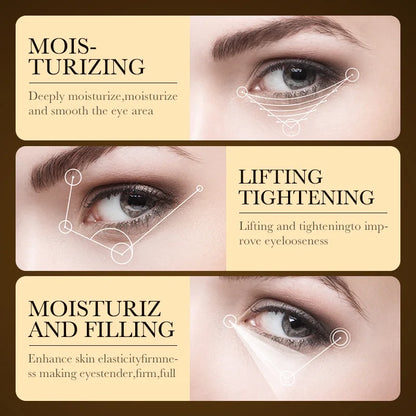 Creme para Olhos com Ácido Hialurônico e Ouro 24k - Antiolheiras, Bolsas nos Olhos, Firmeza e Hidratação - Produtos para Cuidados com a Pele da Área dos Olhos