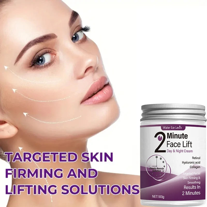 Creme de dia e noite para lifting facial de 2 minutos contém retinol, ácido hialurônico e colágeno - loção hidratante adequada para todos os tons de pele claros, sem fragrância, absorção de 2 minutos ✨🩶