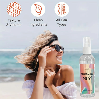 GZE HAIR SILKENING SPRAY Protetor térmico de terapia de seda, produto de prensagem térmica que lustra, suaviza e suaviza a textura encaracolada ✨