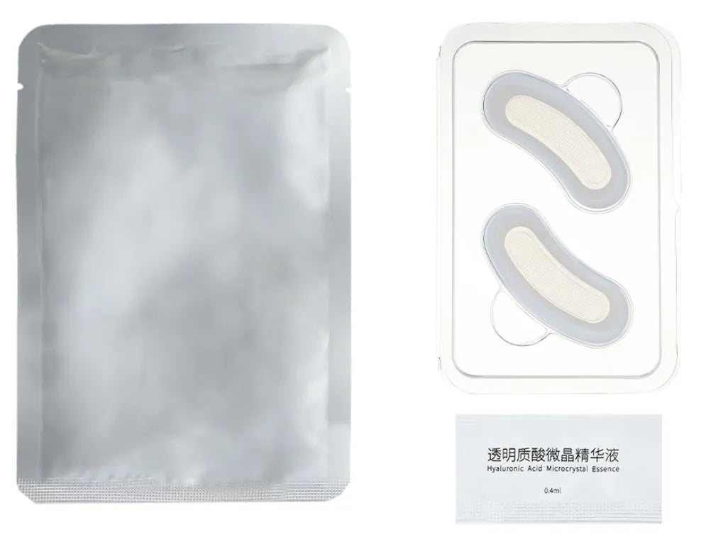 Máscara de remendos para os olhos com microagulhas de ácido hialurônico para antienvelhecimento e olheiras hidratantes sob almofadas de gel para os olhos cuidados com a pele ✨🩶