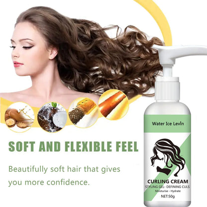 Cabelos cacheados Creme modelador, fórmula hidratante e suavizante, realça a elasticidade e o brilho dos cabelos cacheados, fácil de fixar ✨