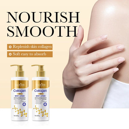Loção Corporal de Colágeno para Firmeza e Hidratação - Hidratante Intenso Pele Antienvelhecimento para Pele Seca e Flacidez, Nutrição 300g/pc✨🌟