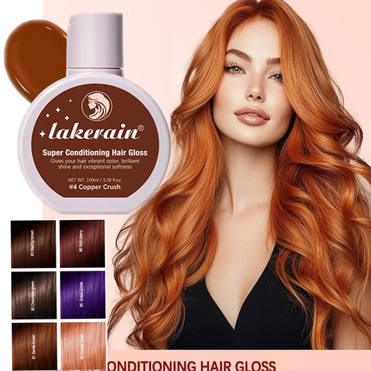 Esmalte de cabelo Super Gloss Color Conditioning Gloss Enxágue Brilho de cabelo semipermanente que melhora a cor Nutrir e reparar fácil ✨