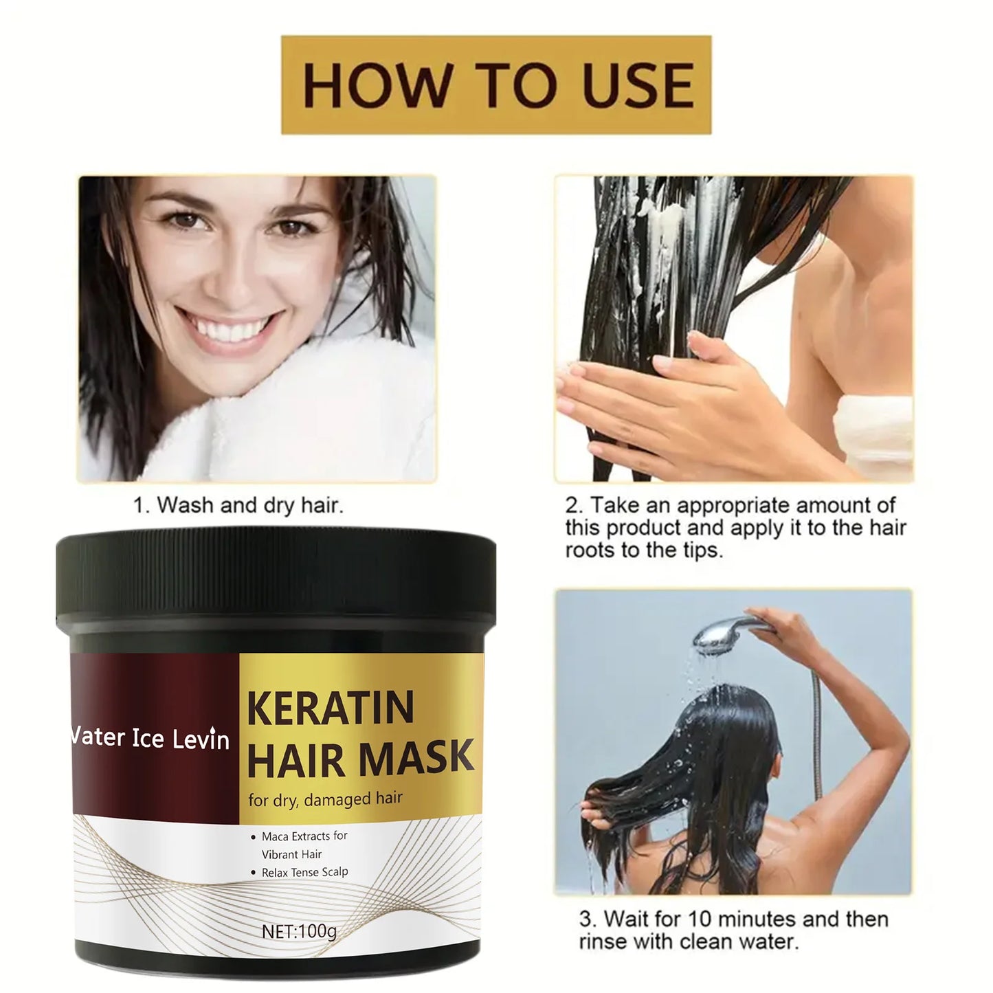 Máscara de cabelo de queratina mágica 5 segundos reparação rápida danificado cabelo crespo macio suave brilhante alisamento hidratação profunda cuidados com o cabelo ✨🌟