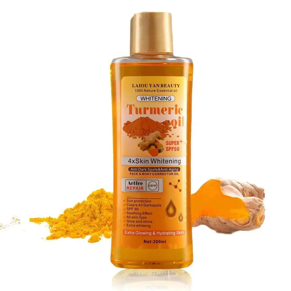 Óleo essencial de cúrcuma e gengibre, 200ml, hidratante profundo, nutritivo e suavizante para o rosto, sérum facial, hidratante para cuidados com a pele.