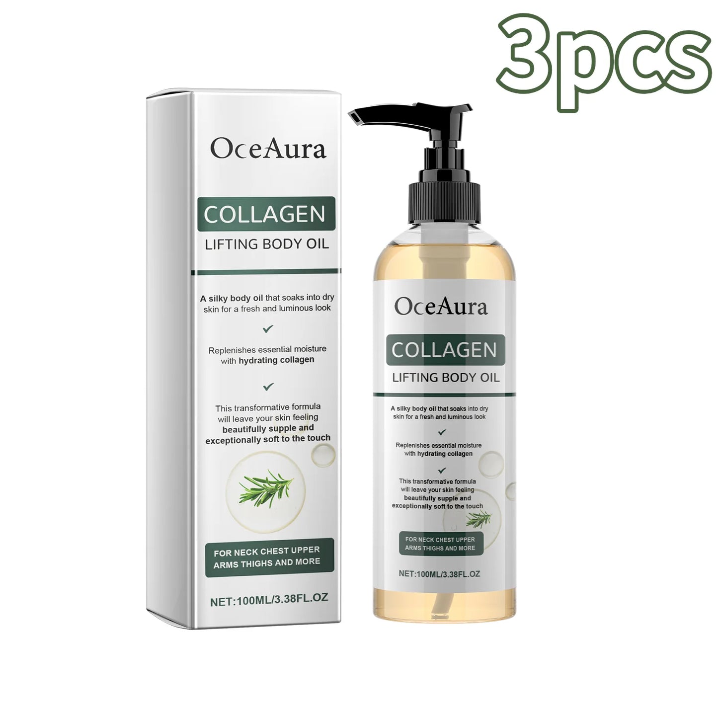 Óleo corporal firmador de colágeno, hidratação profunda, hidratante firmador, braço, barriga e excesso de gordura, óleo essencial de massagem para pele de corpo inteiro, 100ml ✨