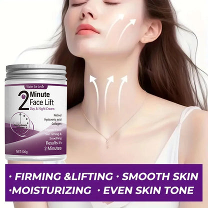 Creme de dia e noite para lifting facial de 2 minutos contém retinol, ácido hialurônico e colágeno - loção hidratante adequada para todos os tons de pele claros, sem fragrância, absorção de 2 minutos ✨🩶