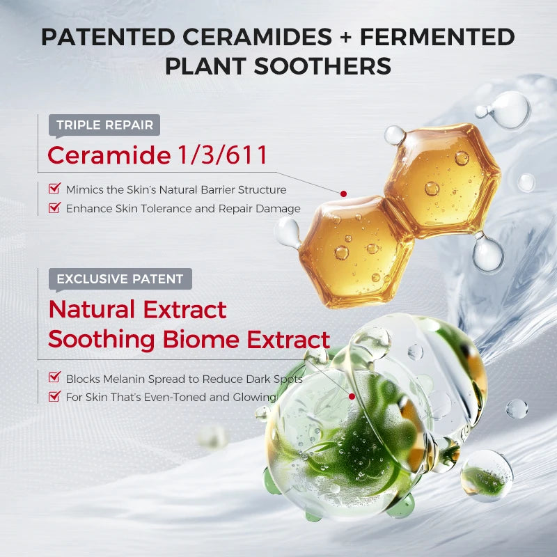 Toner Hidratante e Calmante, Loção e Creme com Ácido Hialurônico 8D e Ceramidas - Hidratante, Reparação de Barreira e Cuidados Reafirmantes