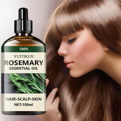 Óleo essencial de alecrim 100% puro, adequado para o cabelo, couro cabeludo e pele, óleo de aromaterapia natural, nutritivo e revitalizante.