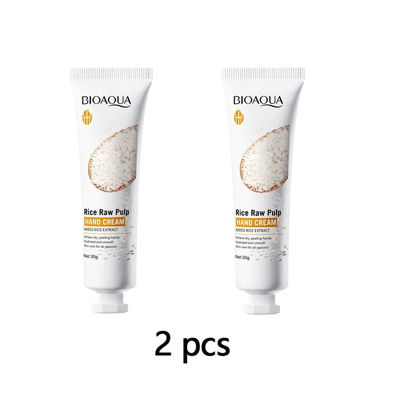 Creme de mãos com arroz: volumizador, rejuvenescedor, nutritivo, hidratante, refrescante e não oleoso. 30g