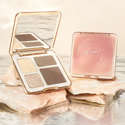 Judydoll destaque paleta de contorno facial fosco iluminar sombra tridimensional brilho duradouro brilho em pó cosméticos ✨✨