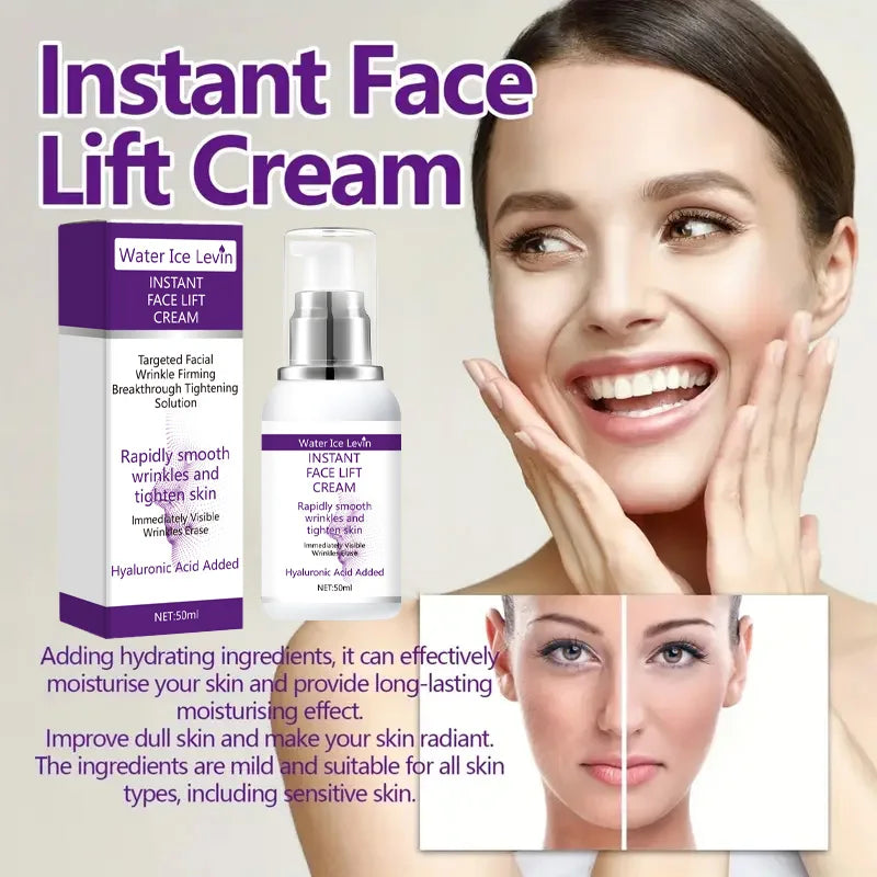 Creme facial lifting instantâneo com ácido hialurônico para rugas