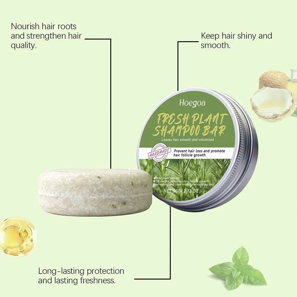 Shampoo para perda de cabelo de alecrim, limpeza profunda para cabelos e massagem no couro cabeludo, fortalece as raízes do cabelo, sabonete de tratamento para cabelos secos e danificados✨
