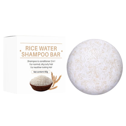Shampoo de arroz orgânico, sabonete em barra sem óleo, condicionador, proteína de água de arroz, nutritivo, anti-perda, sabonete para crescimento do cabelo✨