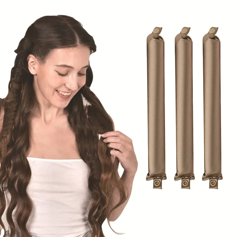 Modeladores de cabelo sem calor, haste de ondulação de cetim, sem calor, cachos de seda, rolos de cabelo preguiçosos, modelador de cabelo macio para dormir, ferramentas de estilo ✨