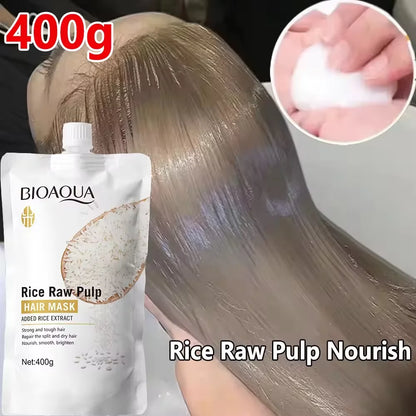 Máscara de queratina mágica para cabelos, 10/30/50/100/400g, reparação de cabelos danificados e crespos, macio, brilhante, arroz, hidratante, cuidados com os cabelos em 5 segundos