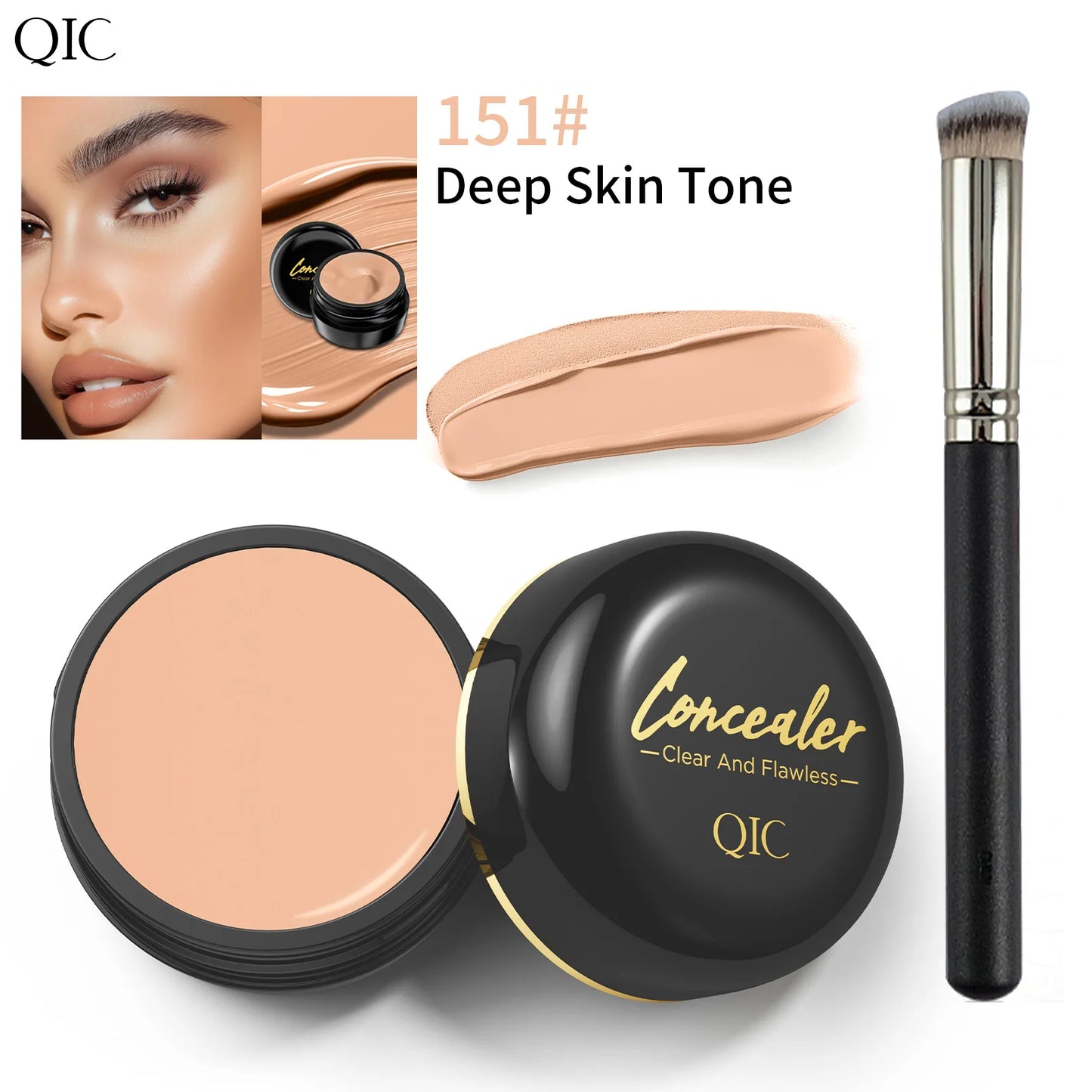 Corretor hidratante iluminador para a zona dos olhos, creme de contorno - Cobertura total, longa duração, corretor de olhos para uma maquilhagem perfeita.