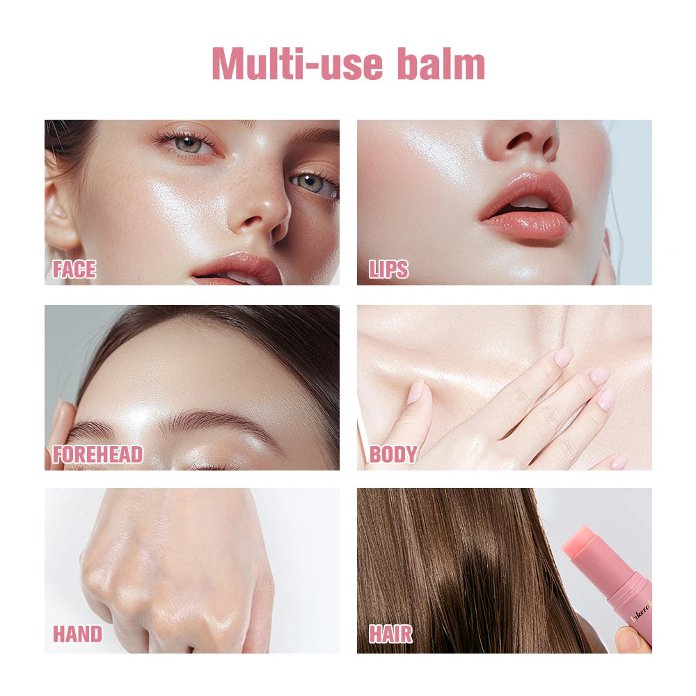 Bastão hidratante rosa coreano, extrato de hidratação profunda, pele facial, multifuncional, bálsamo rosa, cuidados com a pele, produtos de base de maquiagem 💖✨
