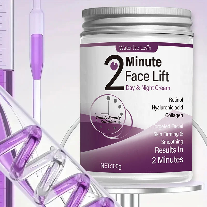 Creme de dia e noite para lifting facial de 2 minutos contém retinol, ácido hialurônico e colágeno - loção hidratante adequada para todos os tons de pele claros, sem fragrância, absorção de 2 minutos ✨🩶