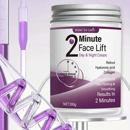 Creme de dia e noite para lifting facial de 2 minutos contém retinol, ácido hialurônico e colágeno - loção hidratante adequada para todos os tons de pele claros, sem fragrância, absorção de 2 minutos ✨🩶