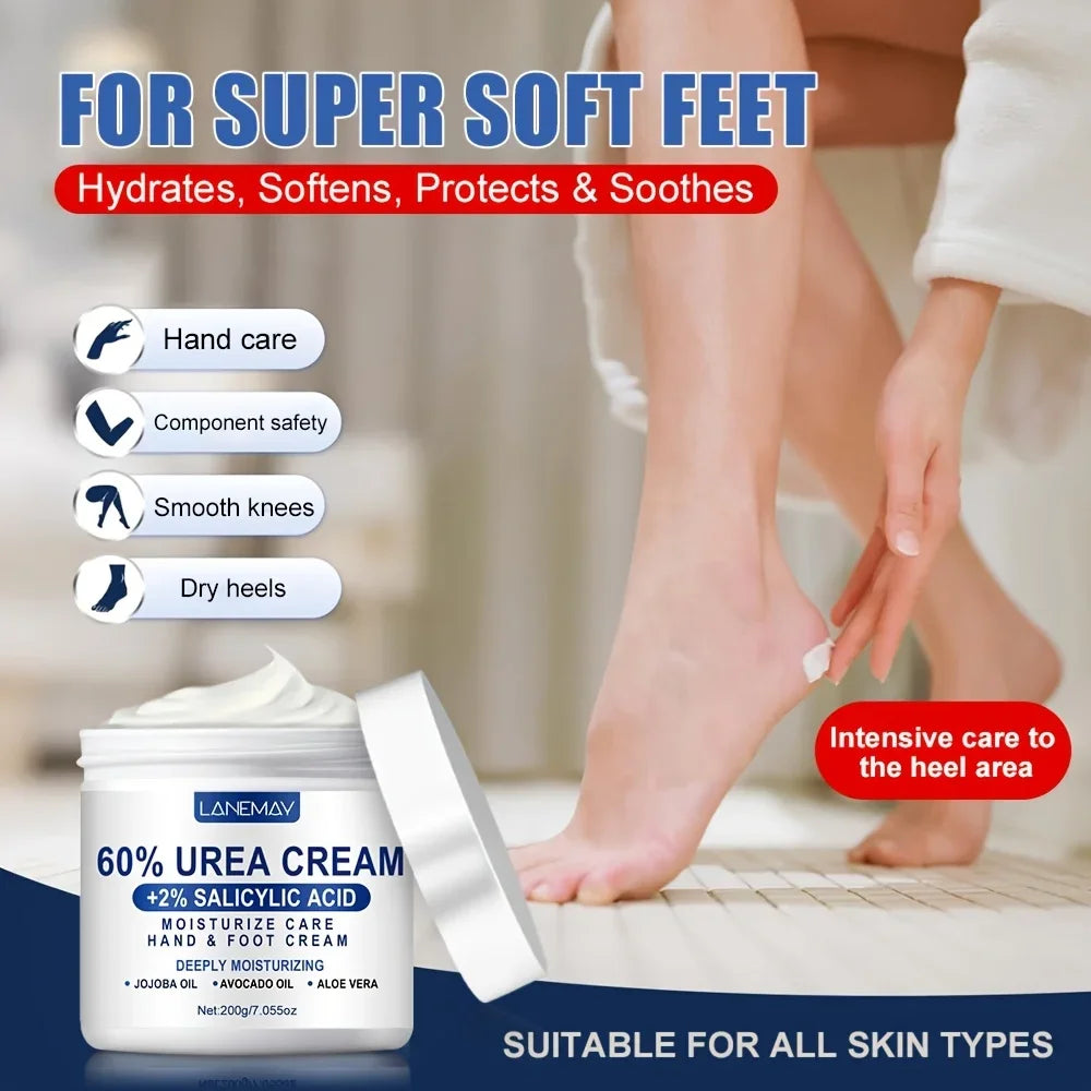 Creme Reparador para Mãos e Pés com Ureia 60%.