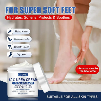 Creme Reparador para Mãos e Pés com Ureia 60%.