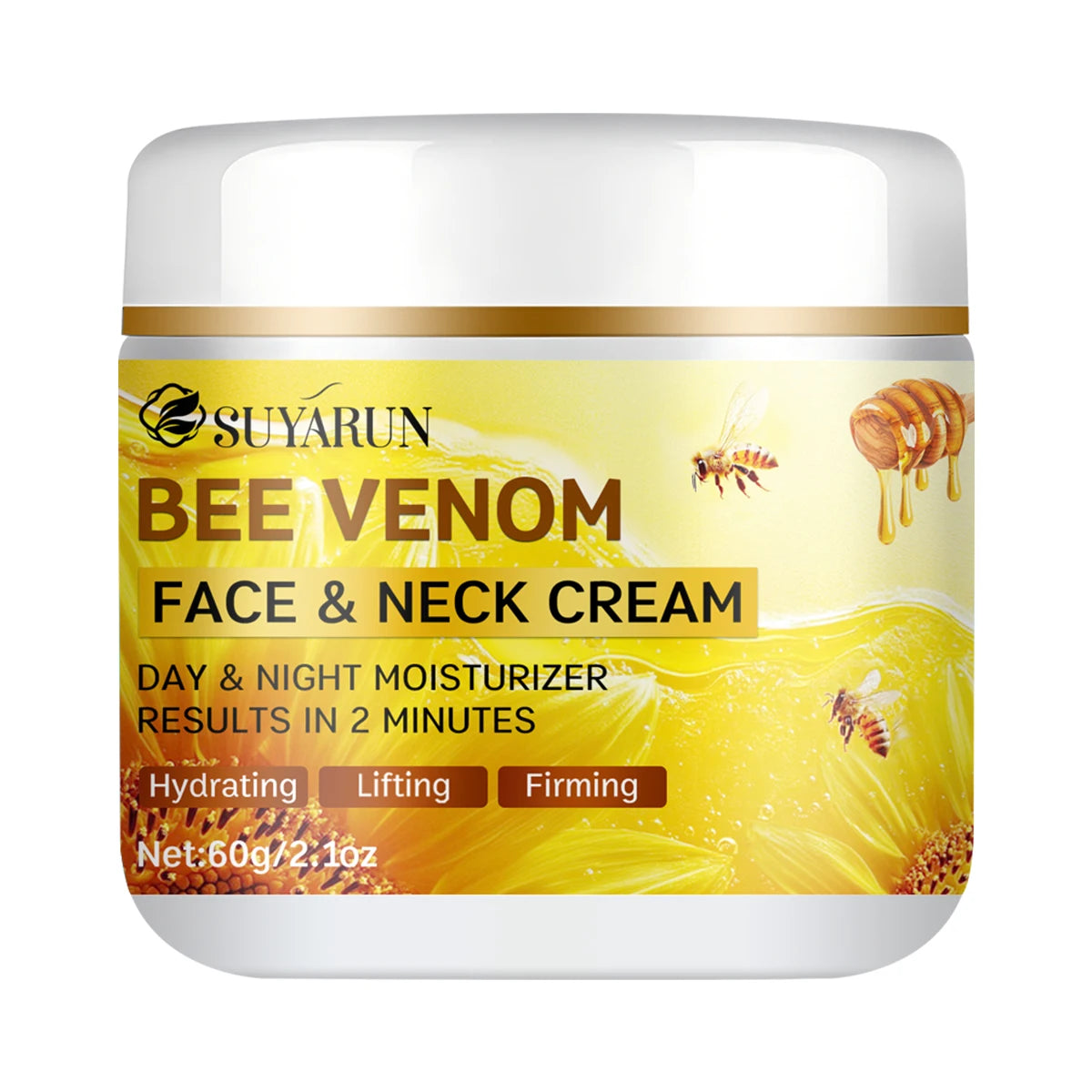 SUYARUN Creme facial antienvelhecimento com colágeno de veneno de abelha | Hidratante reafirmante e lifting | Redução de rugas | Hidratação 24H.