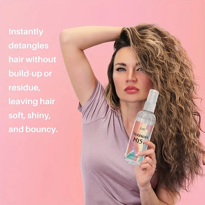 GZE HAIR SILKENING SPRAY Protetor térmico de terapia de seda, produto de prensagem térmica que lustra, suaviza e suaviza a textura encaracolada ✨