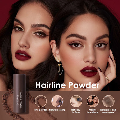 Linha fina sombra em pó cabelo à prova dwaterproof água raiz cobrir natural preto marrom sobrancelha contorno vara reparação preencher ferramenta de cabelo✨