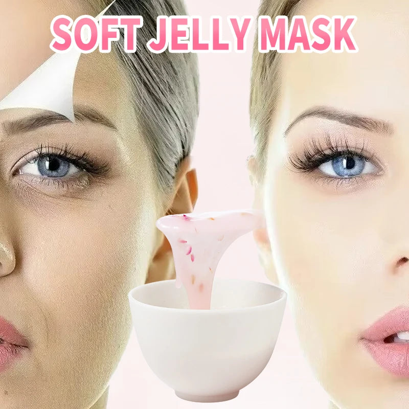 Rosa/ácido hialurônico/geléia de colágeno máscara facial em pó-hidratante, melhorando e hidratando cuidados com a pele facial-gel natural peel off