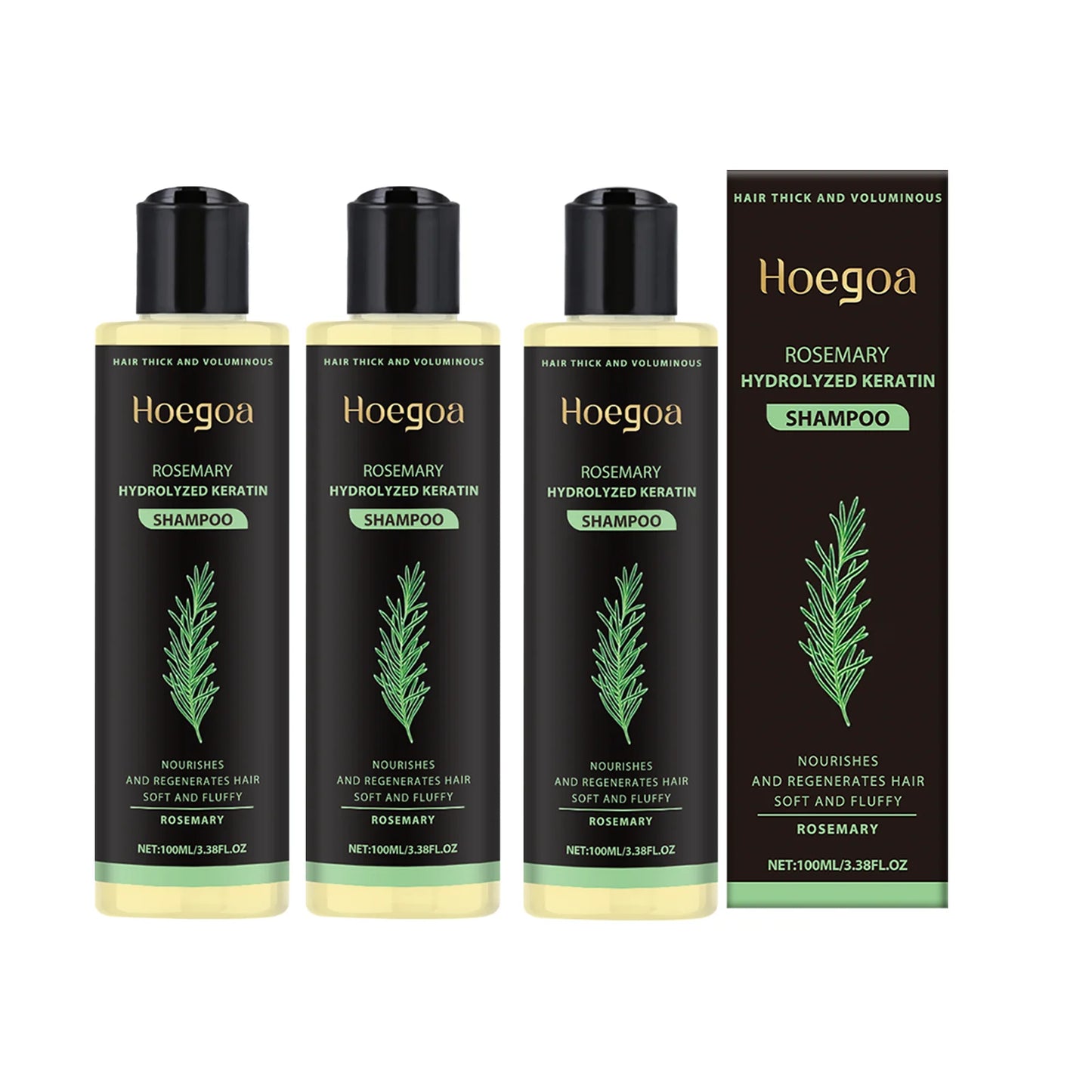 Hoegoa Rosemary Hair Shampoo Volumizing e Thickening Fortalecimento e controle de óleo Nutre e repara óleo de cabelo adiciona volume✨
