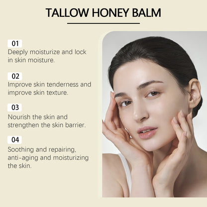 Sebo de carne batida e bálsamo de mel, hidratante facial para pele, absorção rápida, grama alimentada com grama, creme facial orgânico acabado, loção corporal ✨