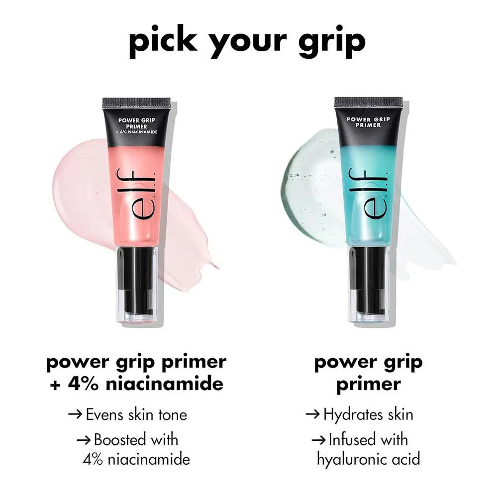 Primer em gel Power Grip com ácido hialurônico e 4% de niacinamida, iluminador, hidratante de longa duração, maquiagem hidratante.