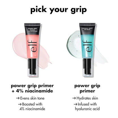 Primer em gel Power Grip com ácido hialurônico e 4% de niacinamida, iluminador, hidratante de longa duração, maquiagem hidratante.