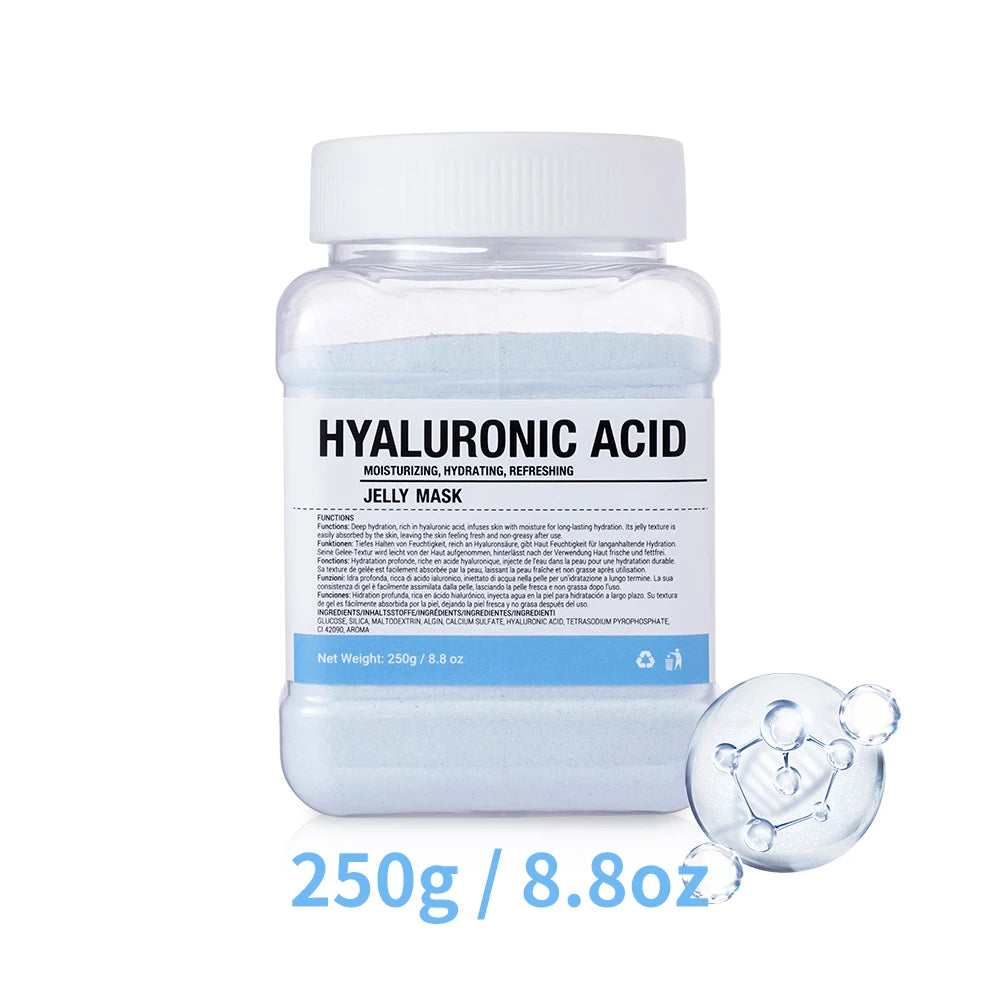 Rosa/ácido hialurônico/geléia de colágeno máscara facial em pó-hidratante, melhorando e hidratando cuidados com a pele facial-gel natural peel off