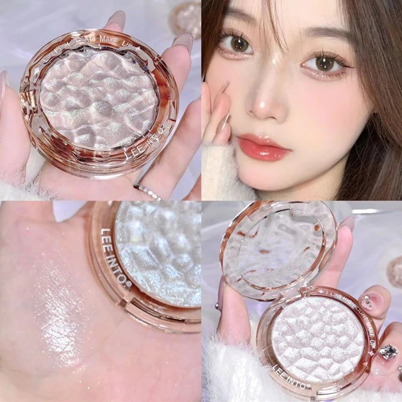 Pó de alto brilho, gloss, glitter, iluminador, paleta de contorno, corretor de contorno com brilho natural, luz de longa duração