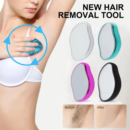 Remoção de pelos depiladores físicos, borracha de cabelo de cristal, seguro, fácil limpeza, reutilizável, corpo suave, ferramentas de depilação de beleza✨