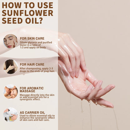 Óleo de coco orgânico USDA para pele, cabelo facial, amêndoa doce prensada a frio, argan marroquino, óleo de semente de girassol para massagem, hidratação