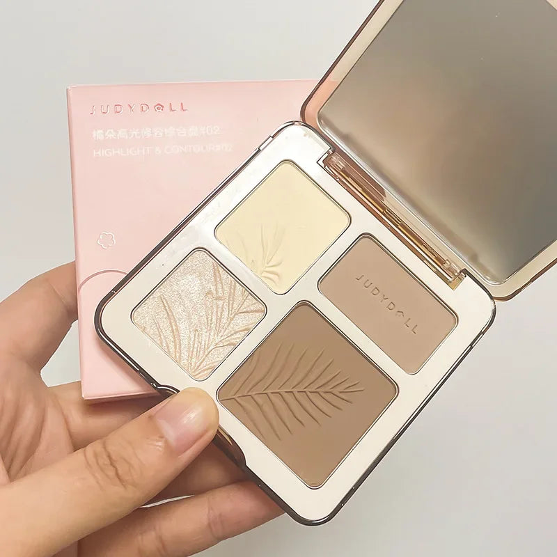Judydoll destaque paleta de contorno facial fosco iluminar sombra tridimensional brilho duradouro brilho em pó cosméticos ✨✨