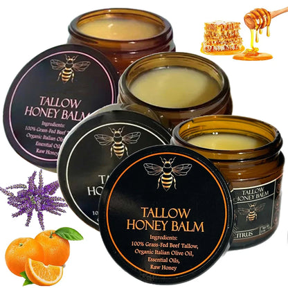 Bálsamo Facial de Sebo Bovino e Mel Hidratante Natural.