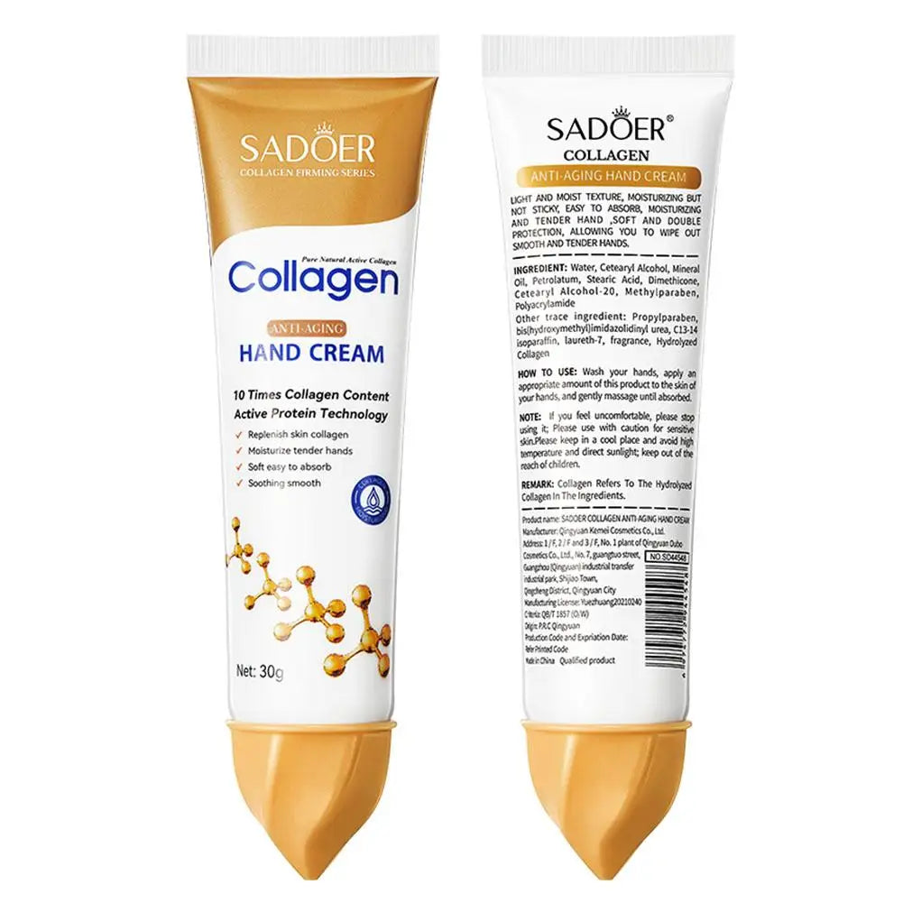 3pcs * 30g Colágeno Creme para as Mãos Suavizar a Pele Nutrir Hidratante Coreano Cuidados com a Pele Produtos de Reparação Rachada ✨