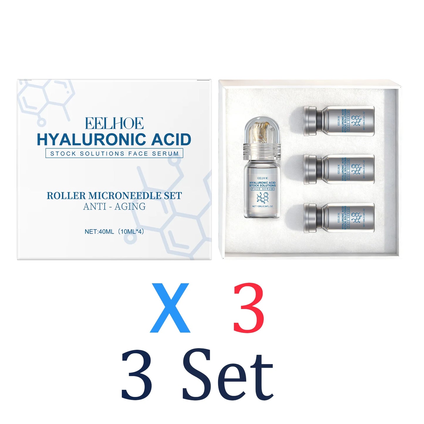 Niacinamida microagulha soro facial kit 0.25mm hidratante pele nutritivo inverno cuidados com a pele rosto rolo creme de dia 30ml
✨