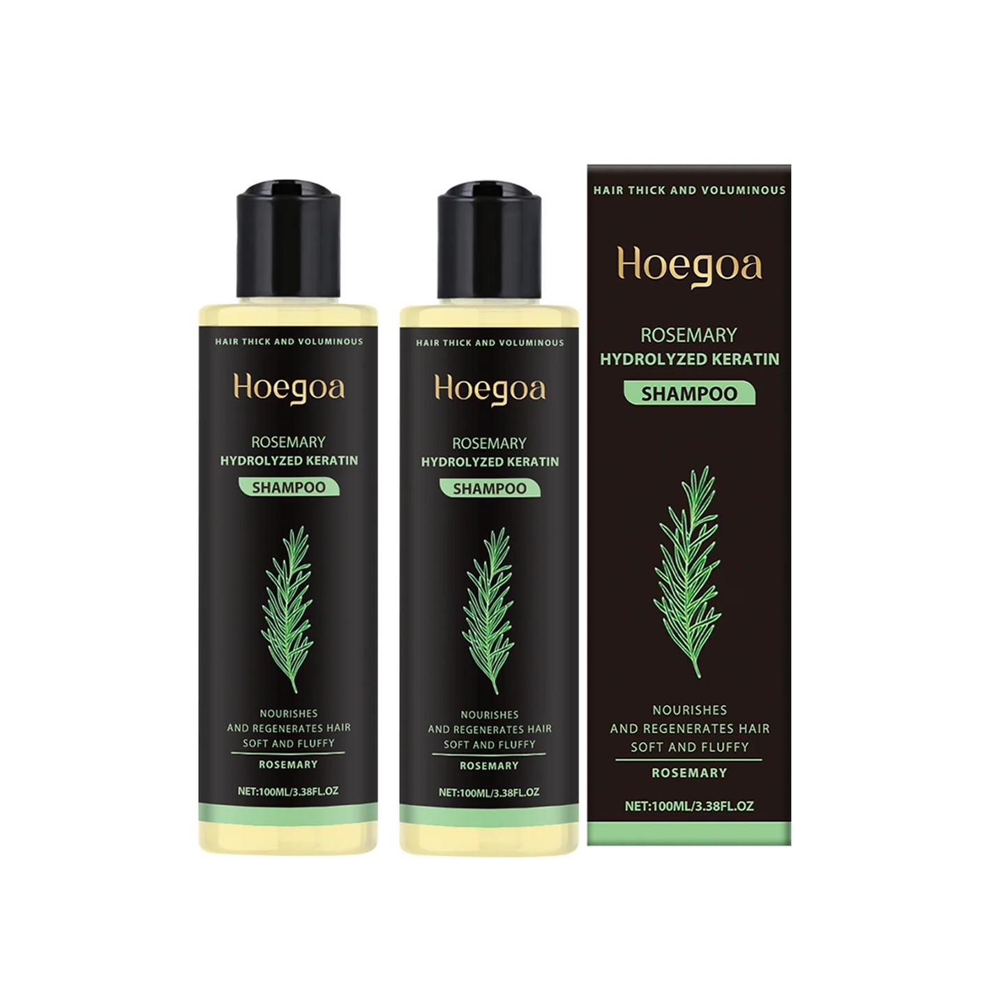 Hoegoa Rosemary Hair Shampoo Volumizing e Thickening Fortalecimento e controle de óleo Nutre e repara óleo de cabelo adiciona volume✨