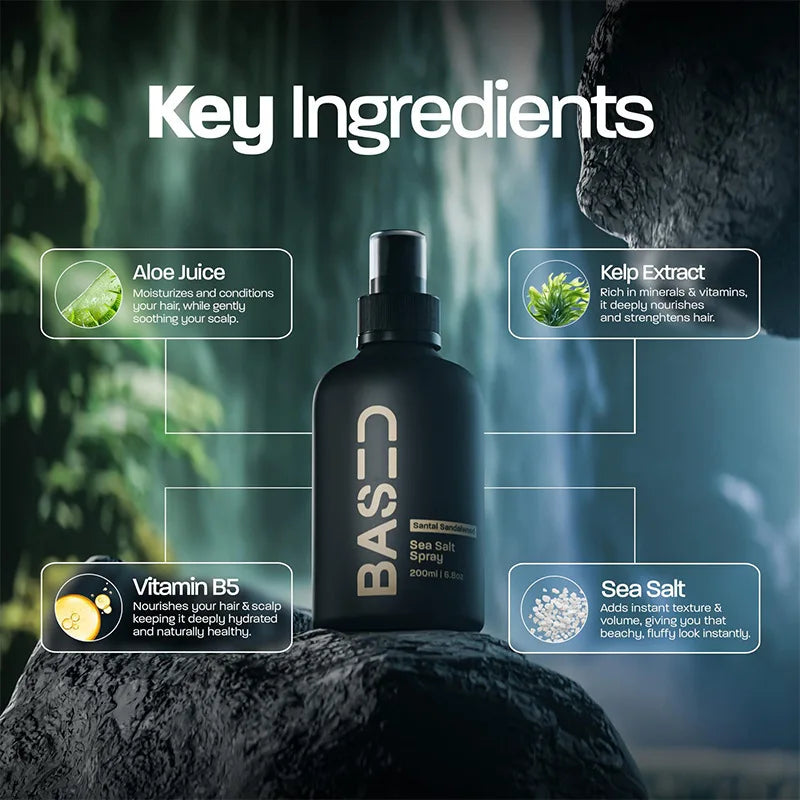 BASED Sea Salt Spray 200 ml — Spray Capilar de Sal Marinho para Volume e Textura.