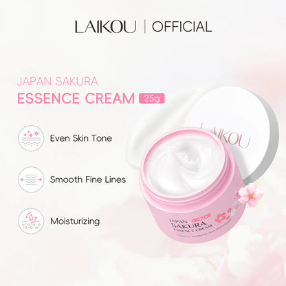 Creme hidratante LAIKOU Sakura, clareador, nutritivo, controle de oleosidade, hidratação e reparação, hidratação profunda, suave.