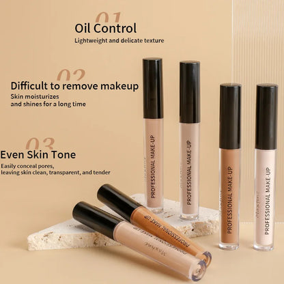 Corretivo líquido fosco de alta cobertura à prova d'água controle de óleo hidratante corretivo de longa duração maquiagem facial profissional✨